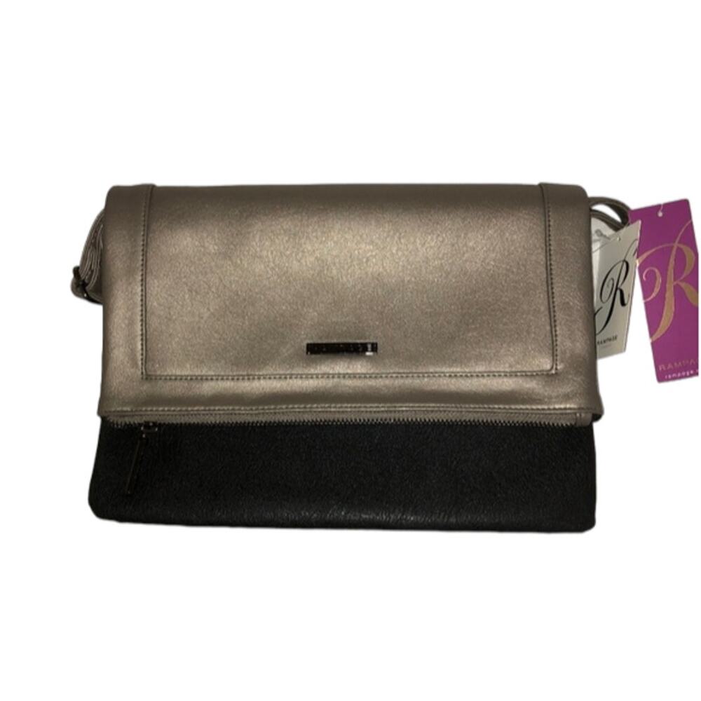 Rampage Convertible Bag 3-in-1 Crossbody Clutch Silver Black NWT